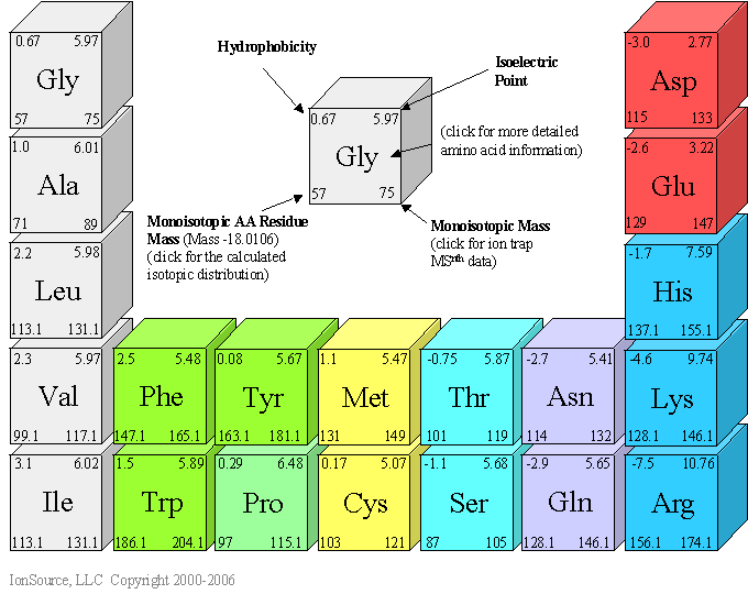 amino acid chart