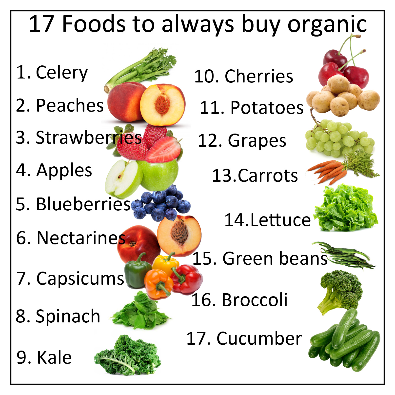 Dirty 17 Organic Foods