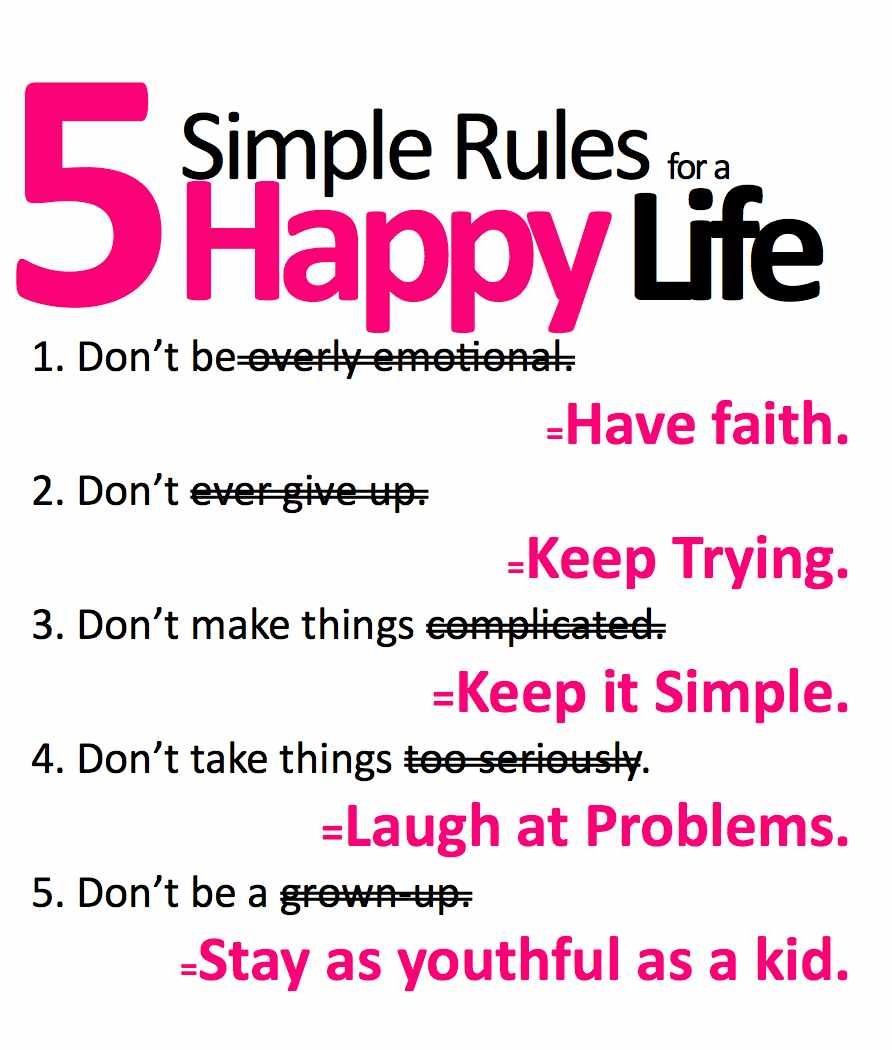 five-simple-ru5 simple rules for a happy life