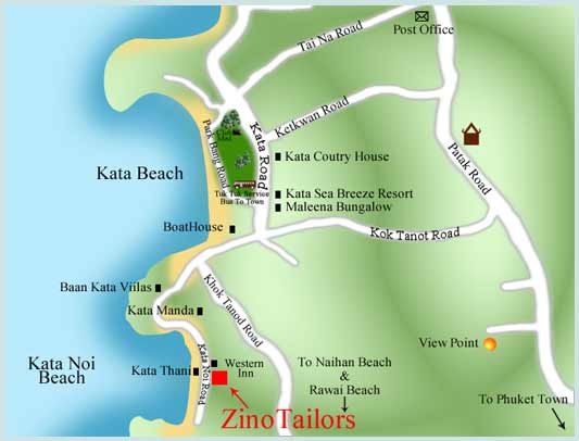 Kata Beach, Phuket map
