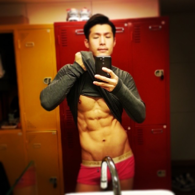 sexy asian man on earth six pack